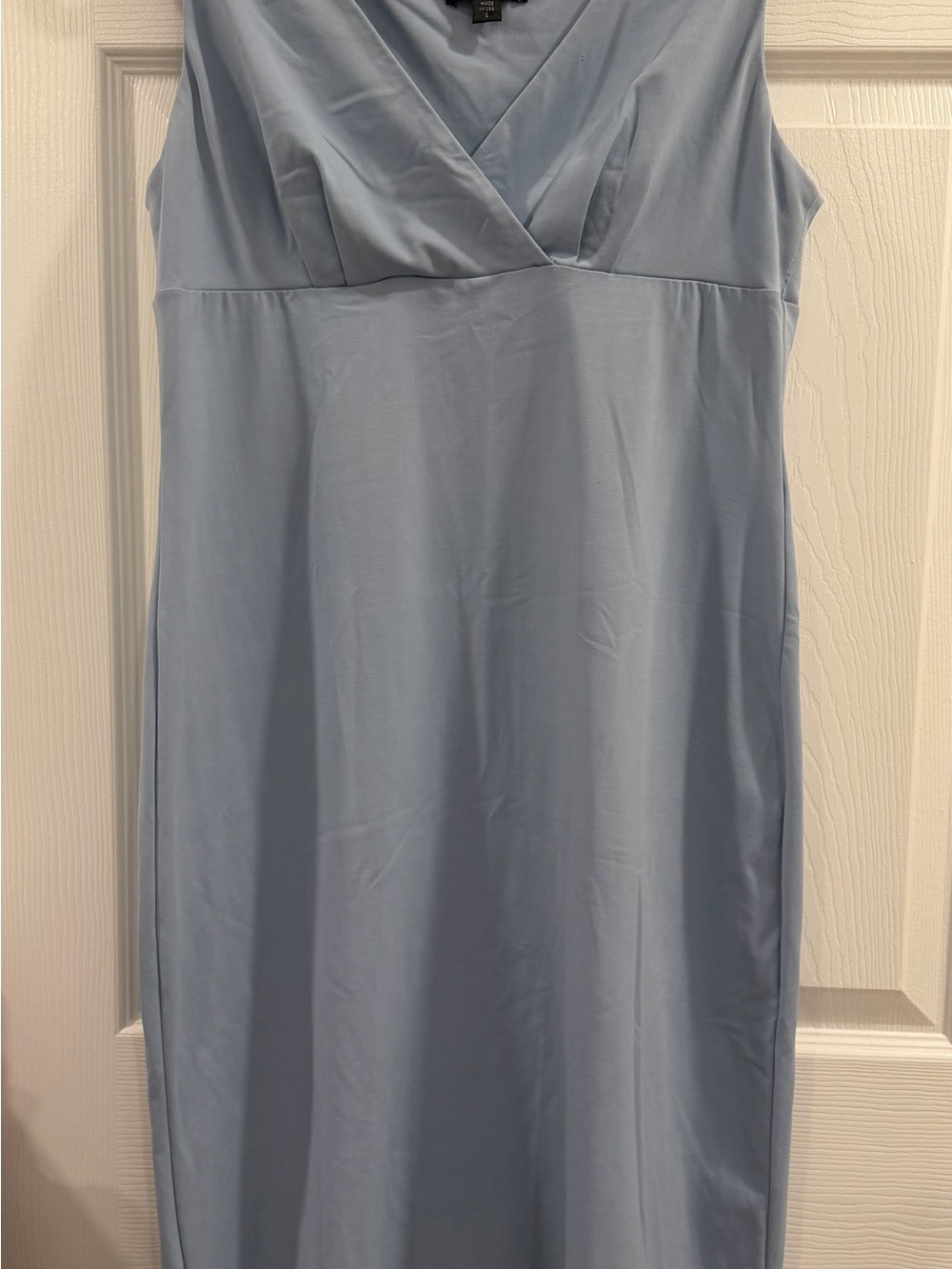 BCBG Light Blue Sleeveless Wrap-Front Dress Size L
